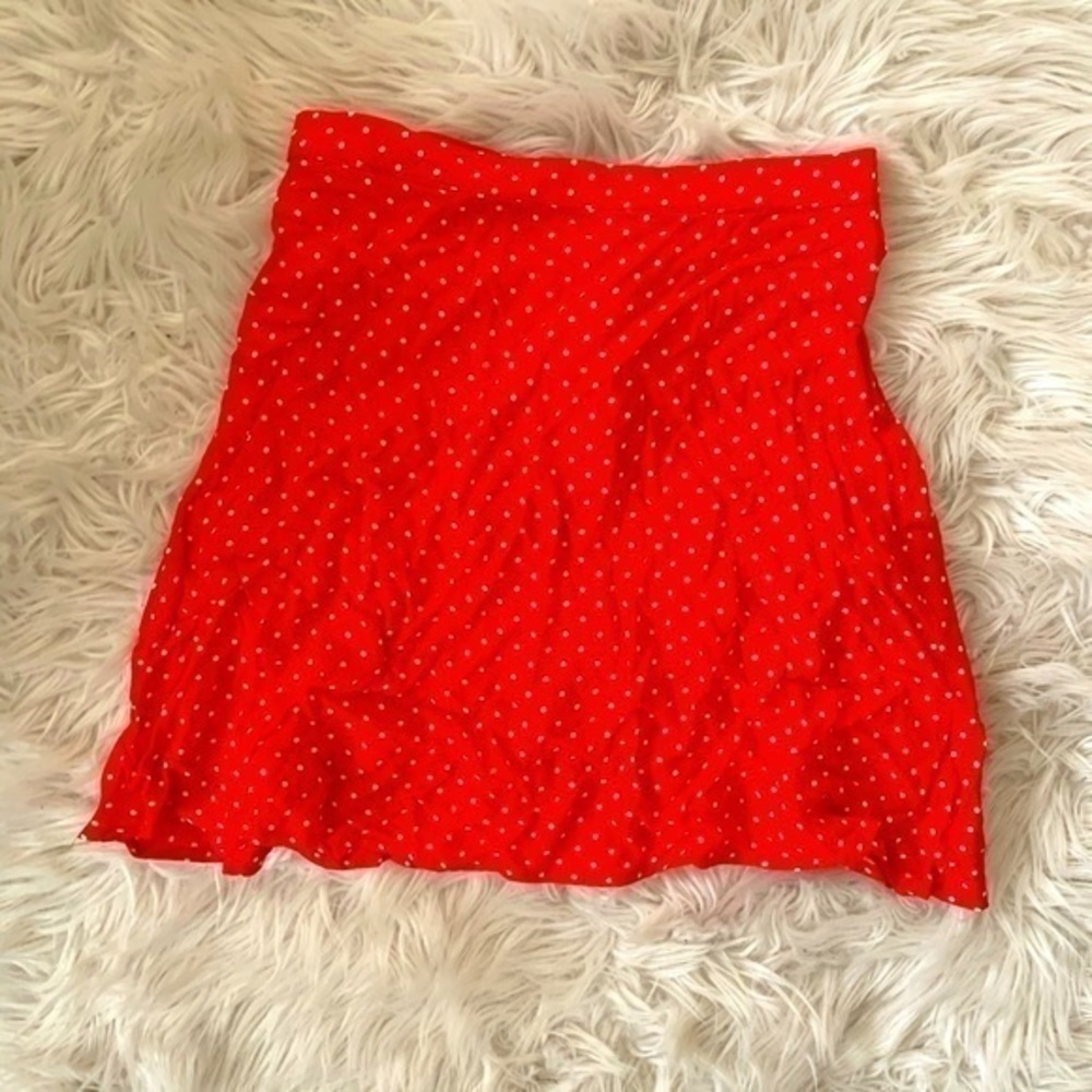 Lucca Couture Red and‎ White Polka Dot Skirt Small